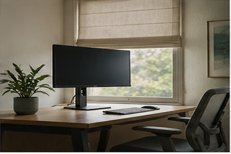 Supporting workspace example for dual monitor setup