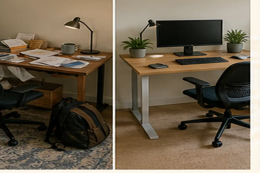 Supporting workspace example for keyboard and mouse placement