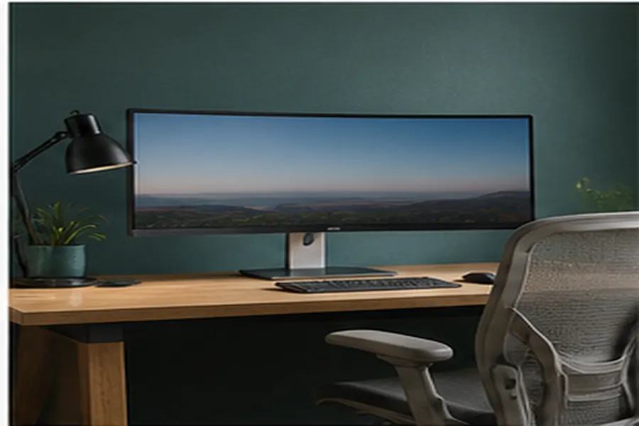 Contextual view illustrating laptop stand setup