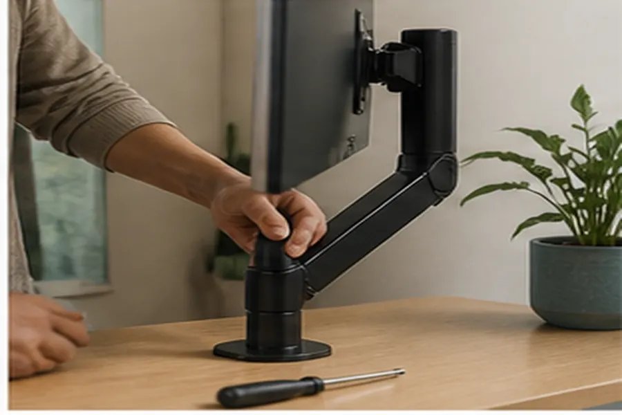 Supporting workspace example for laptop stand setup